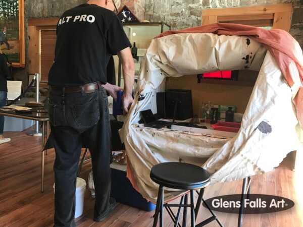 Glens Falls Art at a tintype art talk and demo at Grant Cottage