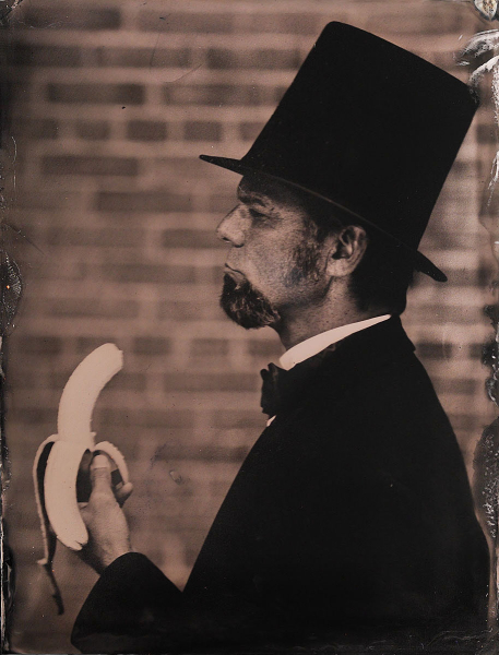 Unique vintage tintype portrait of actor J. Robert Spencer in the hit unCivil Musical. By Photographer Craig Murphy & Glens Falls Art mobile tintype studio