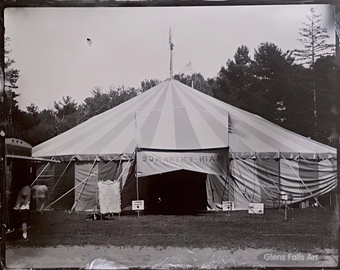 image of a tintype by craig murphy zerbini family circus tent glens falls art with logo in corner